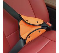 Regolatore per Cintura di Sicurezza, Pieghevole e Portatile, Triangolare Anti Soffocamento Cuscino Cintura Auto Bambini Imbottitura Cintura per Viaggiare e Dormire (Arancione)