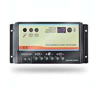 Regolatore / regolatore di carica solare a doppia batteria da 10A per camper, roulotte, barca o qualsiasi sistema con due batterie 12V / 24V o batterie