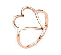 Regolatore Ring per Anelli Donne Allentate Anello a forma di cuore in acciaio al titanio Anello femminile non perde colore Anello a taglio in acciaio inossidabile Anello a forma di (Rose Gold, 10)