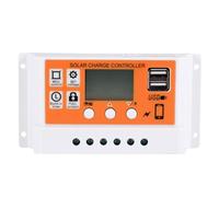 Regolatore Solare Pwm 12v 30a con Display Digitale e USB | Pannello Fotovoltaico e Batteria al Litio, Versione ABS Arancia, Timer Integrato, Uscita 5v 2, 5a