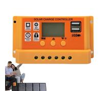 Regolatori di carica per pannelli - 30a doppio pannello solare USB Batteria regolatore intelligente 12v 24 V, inverter per tablet mobili batterie PC protezione da sovraccarico energie