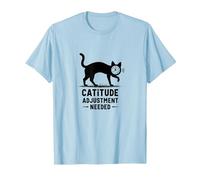 Regolazione della catitudine necessaria: Umorismo del Volto dell'orologio felino Maglietta, Uomo, Celeste, L