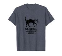 Regolazione della catitudine necessaria: Umorismo del Volto dell'orologio felino Maglietta, Uomo, Pervinca, L