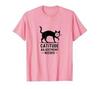 Regolazione della catitudine necessaria: Umorismo del Volto dell'orologio felino Maglietta, Uomo, Rosa, L