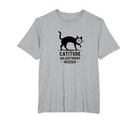 Regolazione della catitudine necessaria: Umorismo del Volto dell'orologio felino Maglietta, Uomo Taglie Grandi, Grigio Melange, 5X Tall