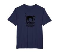 Regolazione della catitudine necessaria: Umorismo del Volto dell'orologio felino Maglietta, Uomo Taglie Grandi, Navy, 4X Tall