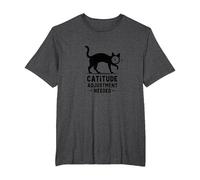 Regolazione della catitudine necessaria: Umorismo del Volto dell'orologio felino Maglietta, Uomo Taglie Grandi, Grigio Scuro, 2X Tall