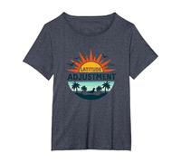 Regolazione della latitudine di Key West Fuga in Paradiso Tropicale Maglietta, Donna Plus-Size, Pervinca, 3X