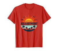 Regolazione della latitudine di Key West Fuga in Paradiso Tropicale Maglietta, Uomo, Rosso, L
