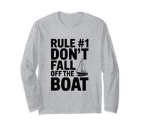 Regole #1 Non Cadere dalla Barca Umoristico Nautico Maglia a Manica