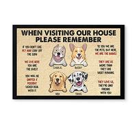 Regole Dei Cani Quando Visitano La Nostra Casa - Cani E Gatti Zerbino Di Benvenuto Antisporco Tappeti D'Ingresso Lavabile Tappetino Da Bagno Per Interno Balcone Terrazzo 40X60Cm