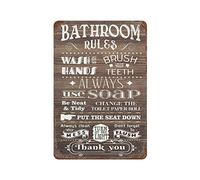 Regole del bagno Targa in metallo Targa in metallo retrò Pittura in ferro Poster in latta Decorazione per la camera Cucina Bagno Fattoria Club Bar Caffetteria Negozio per uomini Grotta Decorazioni per