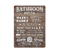 Regole del bagno Targa in metallo Targa in metallo retrò Pittura in ferro Poster in latta Decorazione per la camera Cucina Bagno Fattoria Club Bar Caffetteria Negozio per uomini Grotta Decorazioni per