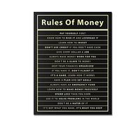 Regole Del Denaro Motivazionale Wall Art Canvas Print Office Decor Poster Finanziario Imprenditore Milionario Citazione Ispiratrice 21X30Cm Senza Telaio