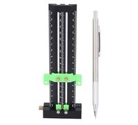 Regolo Tracciatore a T, Attrezzi Falegnameria, Alluminio 190mm Verde - Precisione Elevata, Scorrimento Facile, Strumento per Sagomatore e Duplicatore (Tipo 2)