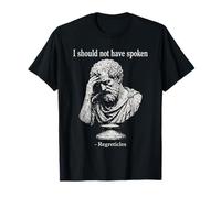Regreticles Filosofia Umorismo Busto Greco Sarcastico Citazione Maglietta