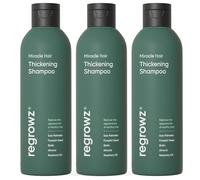 Regrowz Shampoo ispessimento capelli 225 ml x3 - Shampoo per la crescita dei capelli alla biotina per donne e uomini - DHT Blocker & solfati - Trattamento naturale anti perdita di capelli