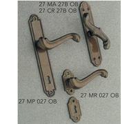 REGUITTI Maniglia BAROCCO coppia con placca foro yale mat. OTTONE col. 06