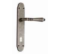 REGUITTI Maniglia GINEVRA coppia con placca foro yale mat. OTTONE col. BQ OTTONE