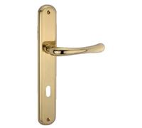 REGUITTI Maniglia MONIA coppia con placca foro patent mat. OTTONE col. 02 OTTONE
