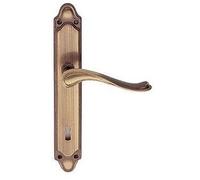 REGUITTI Maniglia ONDA coppia con placca foro yale mat. OTTONE col. 08 OTTONE