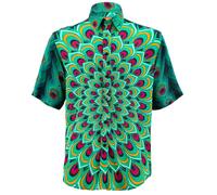 Regular Camicia a Manica Corta Loud Originals Pavone Mandala Piume Stampa