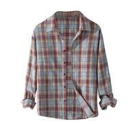 Regular Fit Plain Business Shirt per gli uomini Autunno Casual Basic Plaid Camicia Risvolto Monopetto Manica Lunga Atletico Sport Workwear Top, Blu, XL