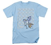 Regular Show Oooooh Mordecai E Rigby T-Shirt Da Uomo In Cotone Blu A Girocollo