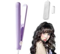 Regulatem Ceramic Mini Hair Curler, Regulatem Curling Iron, Mini Dual-Purpose Curling Iron, Mini Hair Curlers for Short Hair, 2 in 1 Mini Ceramic Curler, Hair Straightener (Purple)