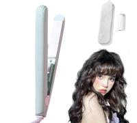 Regulatem Ceramic Mini Hair Curler, Regulatem Curling Iron, Mini Dual-Purpose Curling Iron, Mini Hair Curlers for Short Hair, 2 in 1 Mini Ceramic Curler, Hair Straightener (Green)