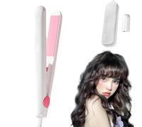 Regulatem Ceramic Mini Hair Curler, Regulatem Curling Iron, Mini Dual-Purpose Curling Iron, Mini Hair Curlers for Short Hair, 2 in 1 Mini Ceramic Curler, Hair Straightener (White)
