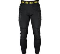 Rehab - Pantaloni lunghi da portiere imbottiti, con elastico in vita, taglie S-XL, nero / giallo, L