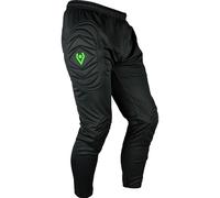 Rehab Pantaloni lunghi da portiere neri - Mutande professionali imbottite per adulti (taglia 128-XXL) - Protezione traspirante per allenamento e gioco, nero/verde, 12 anni