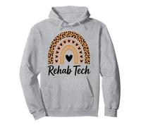Rehab Tech Heart Leopard Assistente Tecnico di Riabilitazione Felpa con Cappuccio