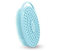 REhair Spazzola esfoliante 2 in 1 ultra morbida per corpo e shampoo, esfoliante in silicone, luffa in silicone premium, massaggiatore per cuoio capelluto (blu, con manico)
