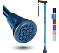 Rehand Bastone Pieghevole per Camminate Tutti i Terreni, Punta Pivot e Ausilio per la Mobilità Robusto, Bastone da Passeggio Pieghevole per Anziani e Adulti (Blu)