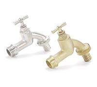 REHAU 12379371100 - Rubinetto con Tappo a Vite da 1/2", in Ottone Lucido, Multicolore, 20,5 x 13,7 x 9,6 cm