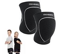 Rehband 1 paio di ginocchiere imbottite per bambini, protezione delle ginocchia contro le cadute per pallamano e pallavolo, colore: nero, taglia: S, lato: coppia