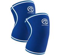 Rehband Benda per ginocchio Rx Original, 1 pezzo, supporto per ginocchio in neoprene da 7mm per allenamento con i pesi, Colore:Blu - 1 Paio, Misura:L