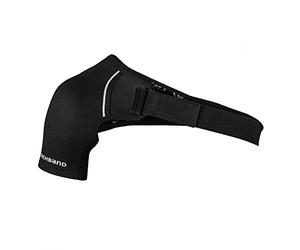 Rehband fascia spalla regolabile per uomo e donna, supporto spalla in neoprene per sport e uso quotidiano, bandage spalla destra e sinistra, Colore:Nero, Misura:L, Lato:Sinistro