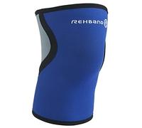 Rehband Ginocchiera, ginocchiera leggera in neoprene da 3 mm per donna e uomo, supporto anatomico per ginocchio per sport o uso quotidiano, stabilizza e riscalda, Colore:Blu, Misura:L