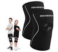 Rehband Ginocchiera per Bambini con Apertura Rotulea, Ginocchiera Stabilizzante per un'Elevata Stabilizzazione della Rotula per Bambine e Bambini, Neoprene da 5 mm, Colore:Nero - 1 Paio, Misura:L