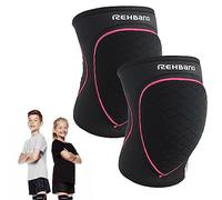 Rehband Ginocchiere per Bambini, 1 Paio, Protezioni per le Ginocchia per Pallavolo e Pallamano - confortevoli e con elevata protezione, Protezione delle Ginocchia, Colore:Nero/Rosa, Misura:S