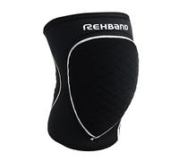 Rehband Ginocchiere per Pallavolo, Pallamano e Sport Indoor, Neoprene confortevoli e con vestibilità aderente, Protezione per il Ginocchio Donne, Uomini, Colore:Nero, Misura:L