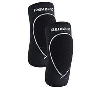 Rehband Gomitiere Nera, Protezione per il Gomito in Neoprene per Pallamano e Pallavolo, Gomitiera per Sport Indoor Unisex, Colore:Nero - 1 Paio, Misura:L