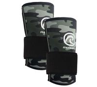 Rehband Wrist Support Power Max - supporto per polso 3 in 1 per fitness e allenamento di forza, wrist wrap in neoprene da 5 mm protegge e stabilizza il polso - 1 paio, Colore:Camuffare, Misura:S