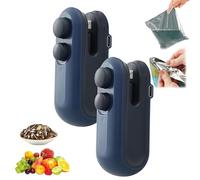Rehearsatl/Eagerlyous/Gettoreach/Upliftjoys Mini Bag Sealer, Mini Bag Sealer with Cutter and Magnet, Household Hand Pressure Sealers Portable Snack Plastic Bags Heat Sealing Machine(Blue*2pcs)