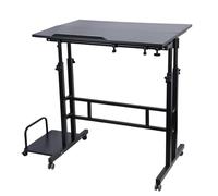 Reheyre Scrivania portatile con 4 ruote girevoli, scrivania per computer con altezza regolabile e credenza CPU rimovibile, per stare in piedi o seduti, allevia la fatica (spedita dal Regno Unito),