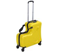Reheyre Valigia da viaggio per bambini da 61 cm, con ruote girevoli silenziose a 360°, con cintura di sicurezza e lucchetto con password, Giallo