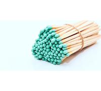 REHGLÜCK Schwarzwald, circa 100 fiammiferi colorati lunghi 10 cm, adatti anche come ricarica per le nostre eleganti bottiglie decorative (colore della testa del fiammifero: verde menta)
